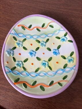 Studio 33 Pastel Floral Ceramic Plate - Blue & Lilac Accents